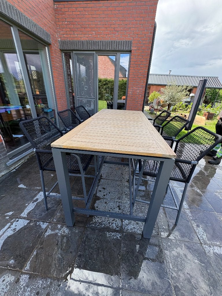 Life bartafel met 6 stoelen, Tuin en Terras, Ophalen, Zo goed als nieuw, Rechthoekig