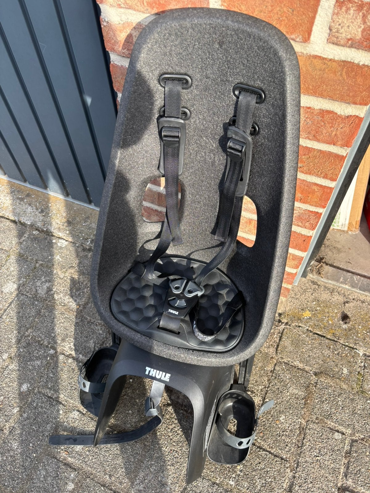 Thule fietsstoel, Fietsen en Brommers, Ophalen, Zo goed als nieuw, Achterzitje, Voetsteuntjes