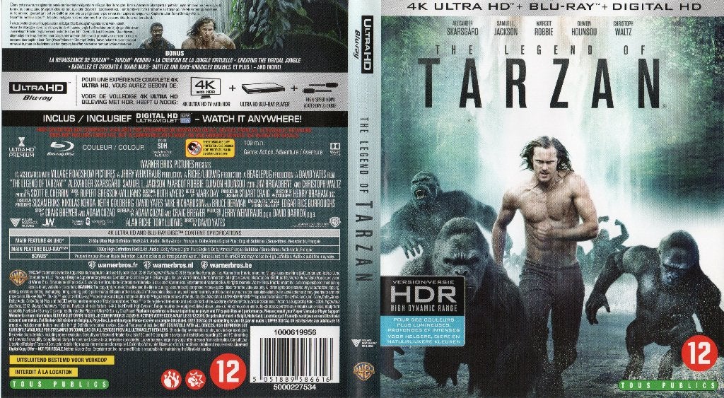 the legend of tarzan (4K ultra hd + blu-ray) nieuw, Cd's en Dvd's, Avontuur, Nederlands, Film, 4K Ultra HD Blu-ray