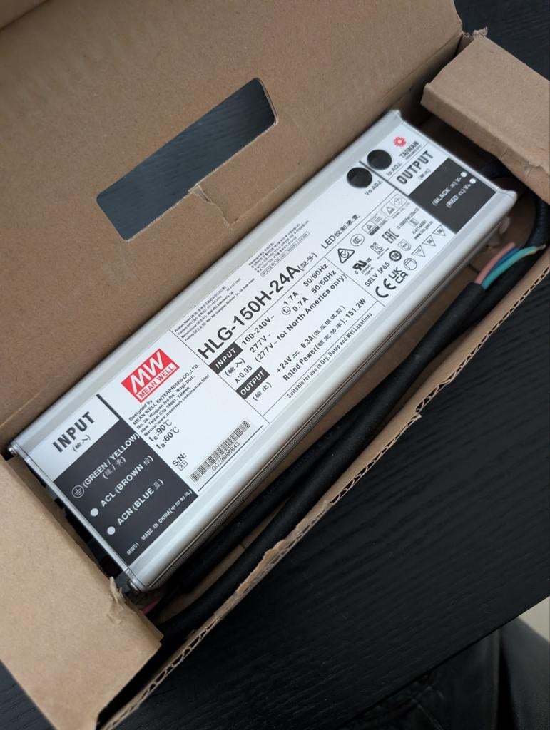 Mean Well HLG-150H-24A LED voeding 24V driver transformator, Verzenden