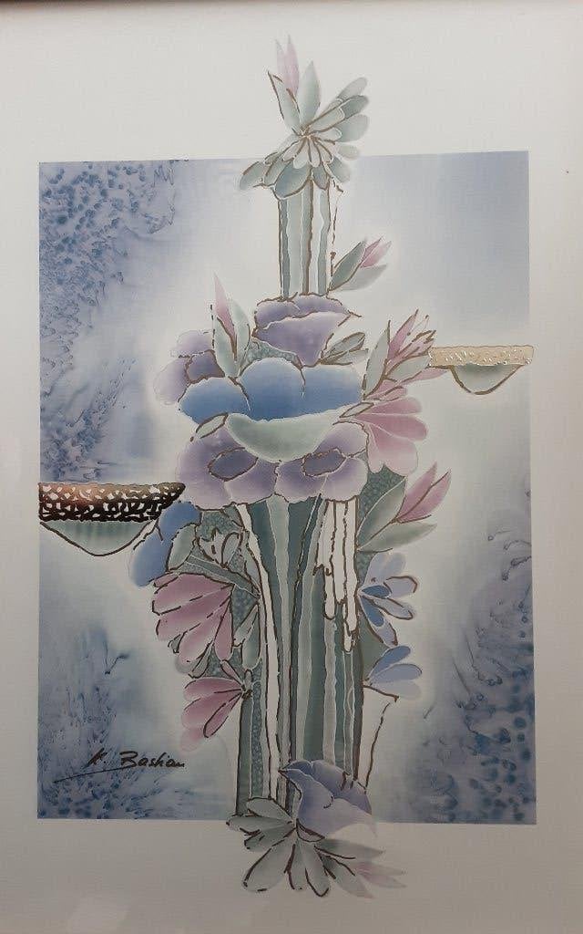 Aquarelle florale (abstraite), Neuf, Enlèvement ou Envoi, Peinture, Moins de 50 cm