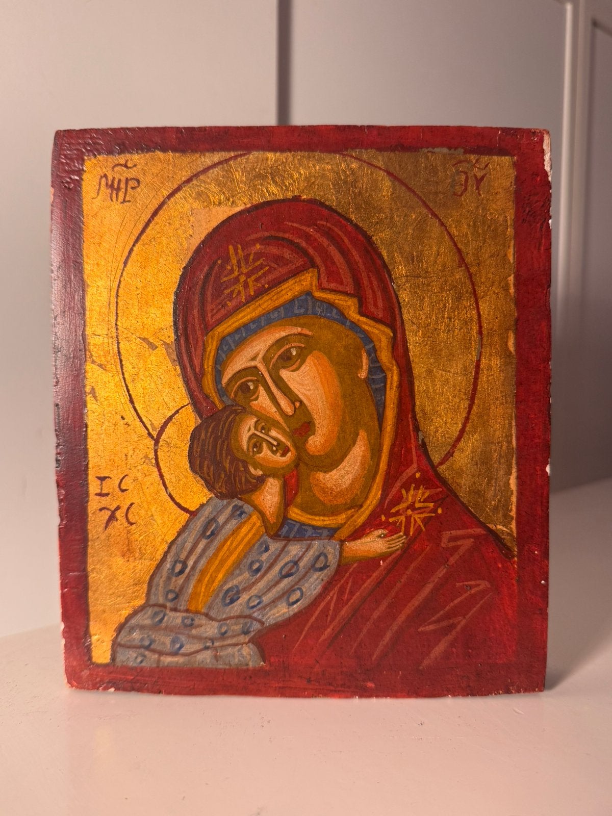 Mère de Dieu de Vladimir » Une icône russe du XVIIIe siècle., Collections, Enlèvement ou Envoi, Comme neuf