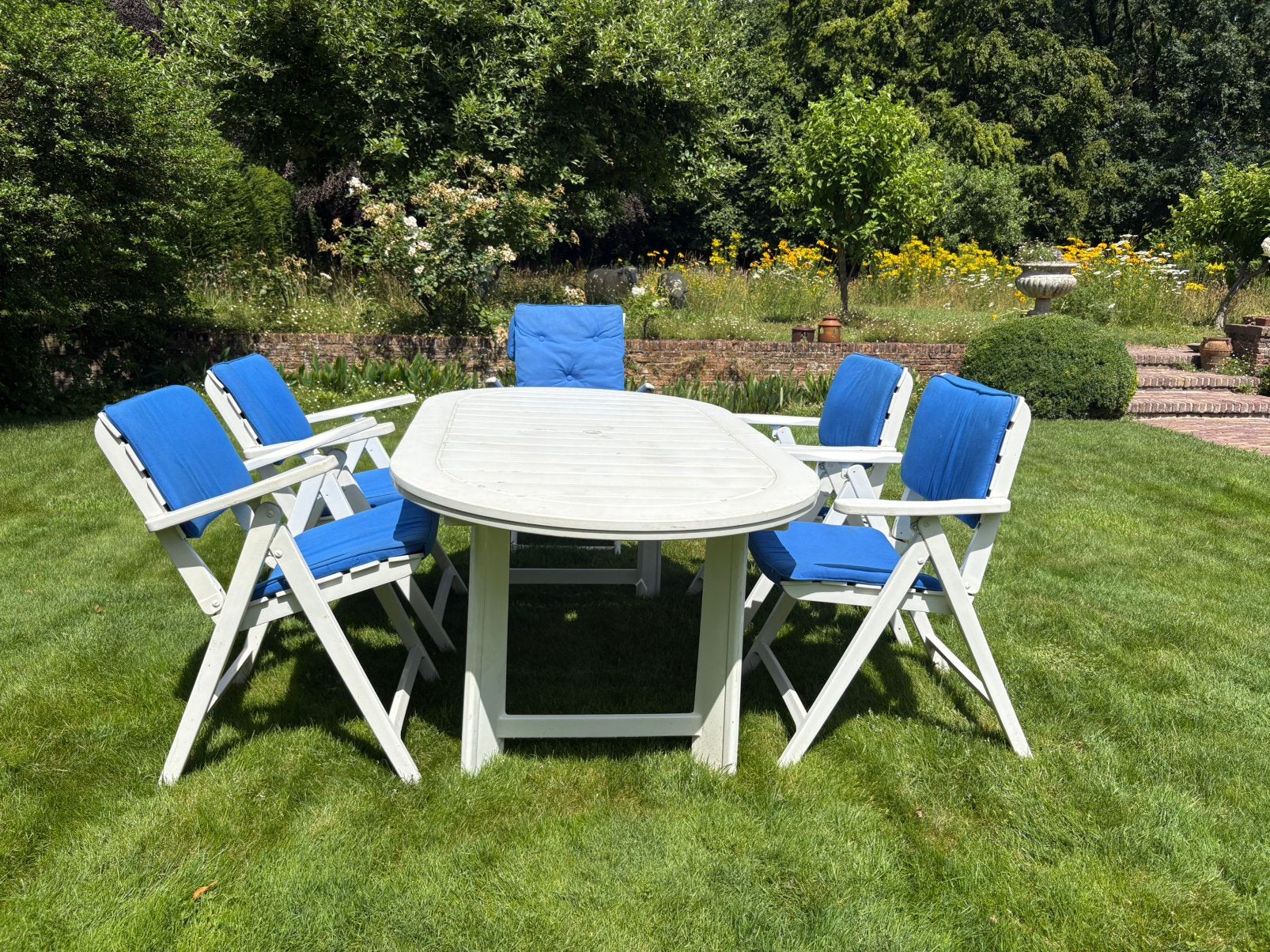 Table et chaises de jardin Triconfort, Chaise, Salons de jardin, Synthétique, Enlèvement