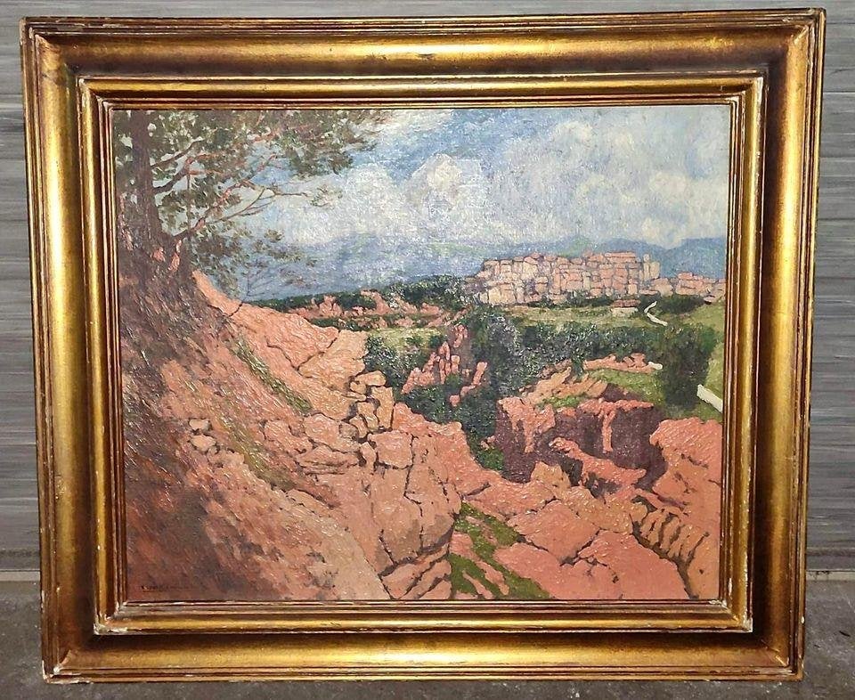 Huile sur toile signe pierre labrouche, Antiquités & Art, Art | Peinture | Classique, Enlèvement ou Envoi, Toile