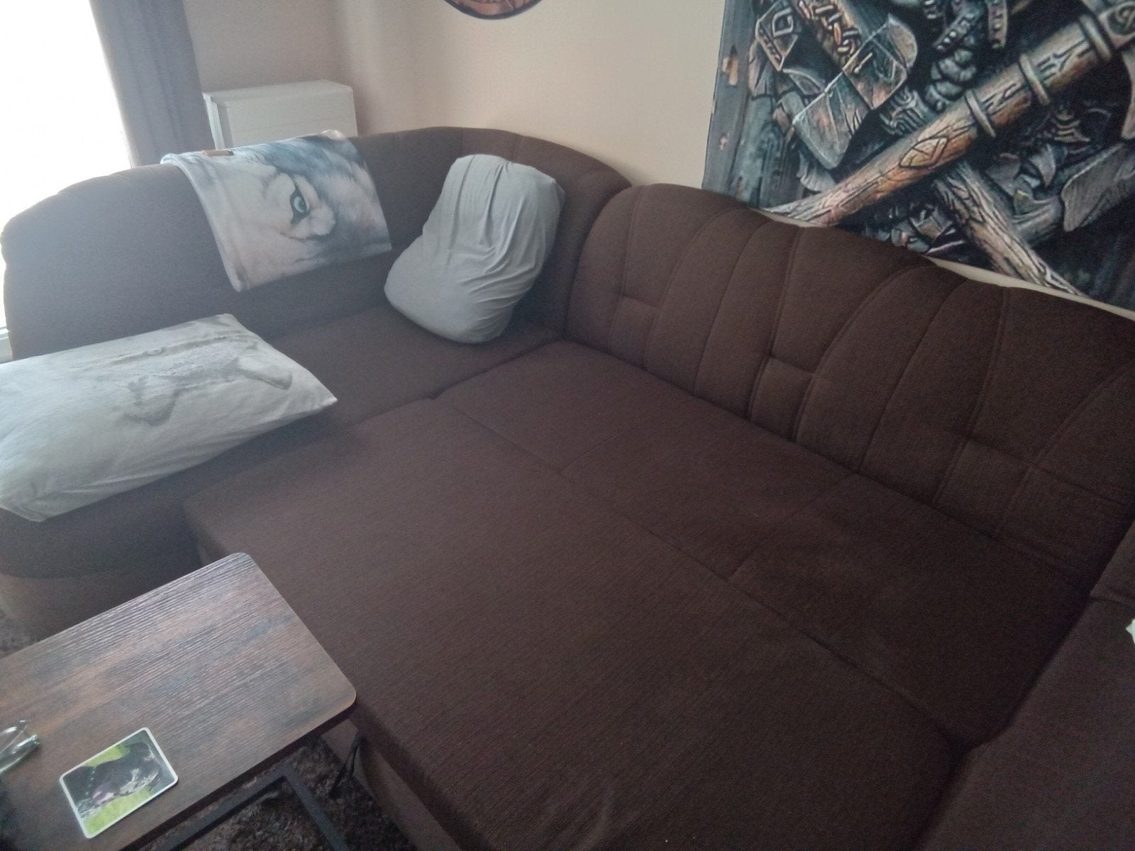 bruine hoeksalon, Huis en Inrichting, Ophalen, Zo goed als nieuw, Stof, Hoeksalon