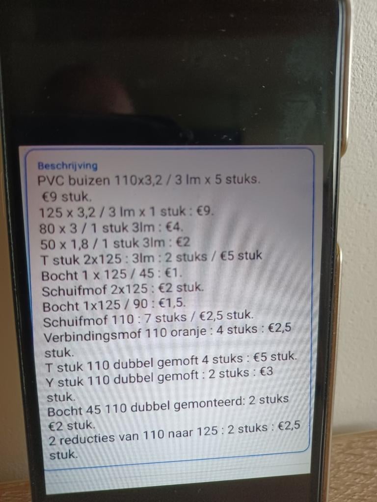 PVC buizen en verschillende bijhorende aansluitingen., Ophalen, PVC