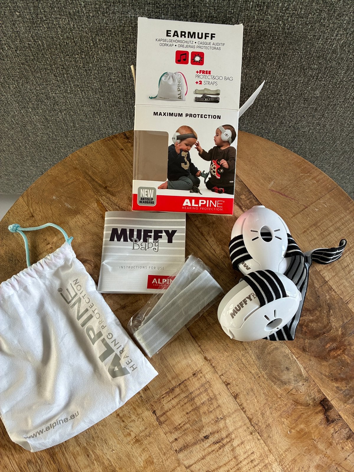 Alpine muffy gehoorbescherming baby, Kinderen en Baby's, Babymode-accessoires, Ophalen, Zo goed als nieuw
