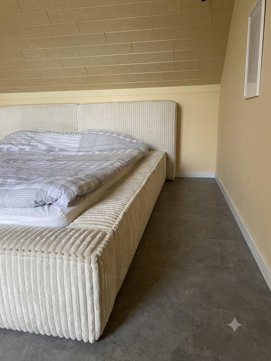 Luxe tweepersoonsbed 180x200 met opbergruimte +sleeplymatras, Ophalen, Beige