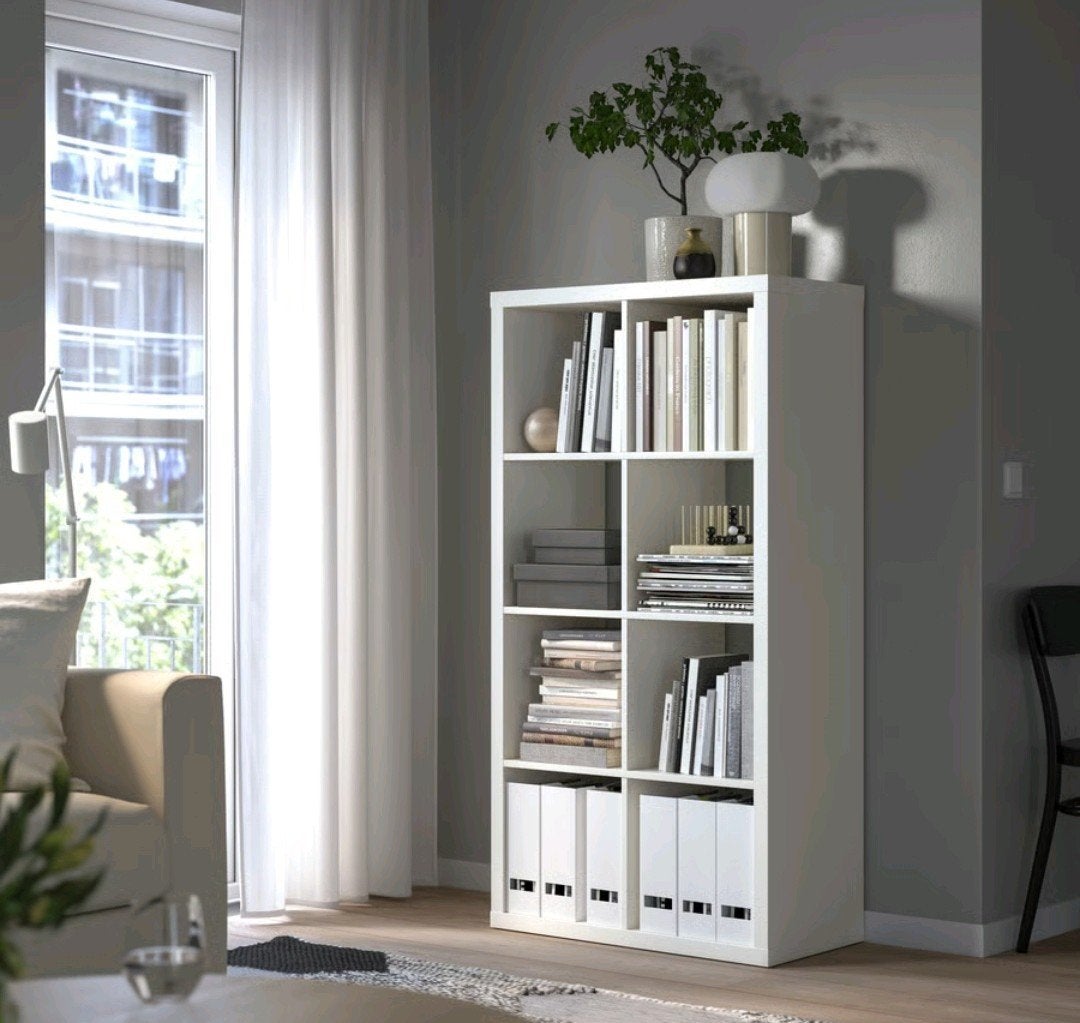 Étagère IKEA KALLAX, blanche, 8 caissons, Enlèvement, Utilisé