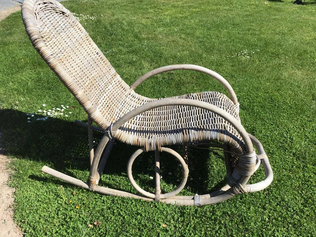 Fauteuil en rotin rockin chair, Enlèvement, Comme neuf, Rotin