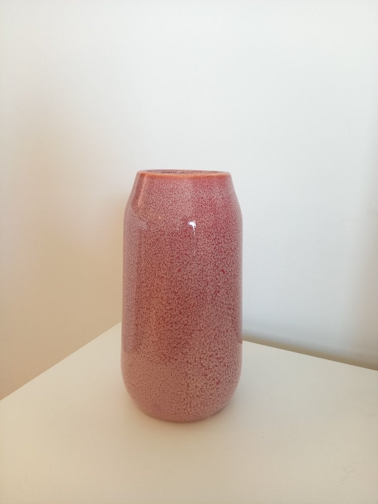 Roze vaas van keramiek (Hema), Rose, 27 cm, Comme neuf, Enlèvement