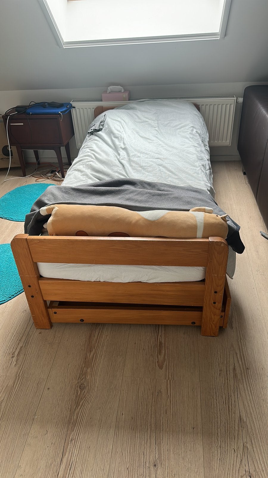 1 peraoonsbed, Maison & Meubles, Chambre à coucher | Lits, Autres dimensions, Une personne, Brun, Enlèvement