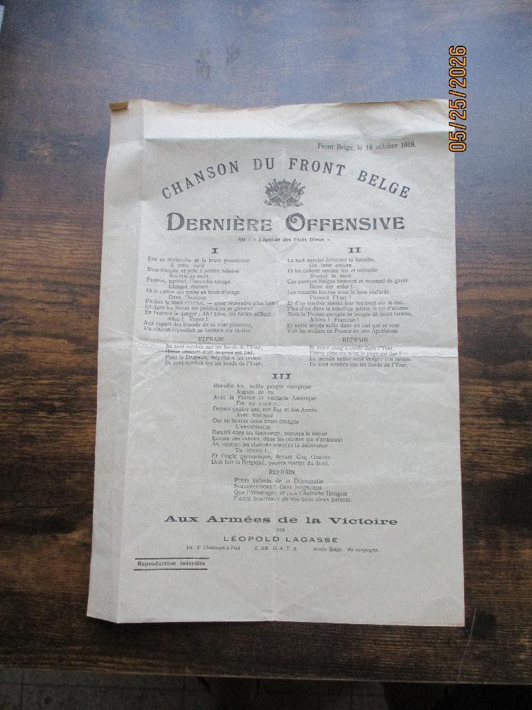 18/10/1918. Chant patriotique, Envoi