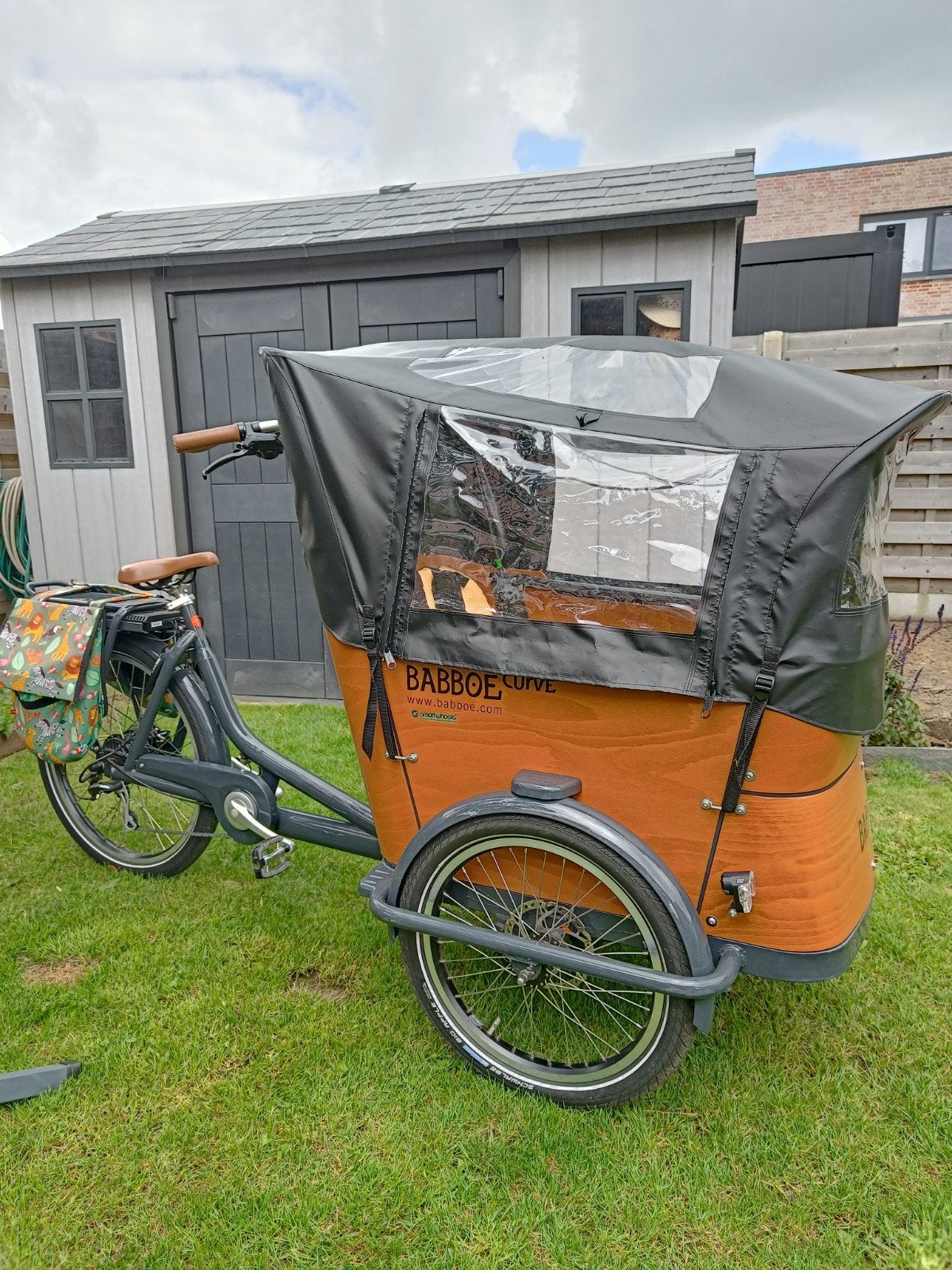 Elektrische bakfiets Babboe Curve-E veel accessoires, Fietsen en Brommers, 4 kinderen of meer, Elektrisch, Zo goed als nieuw, Schijfrem