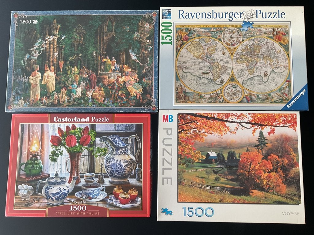 Puzzels van 1500 stukjes, Hobby en Vrije tijd, Ophalen, 500 t/m 1500 stukjes, Gebruikt, Legpuzzel