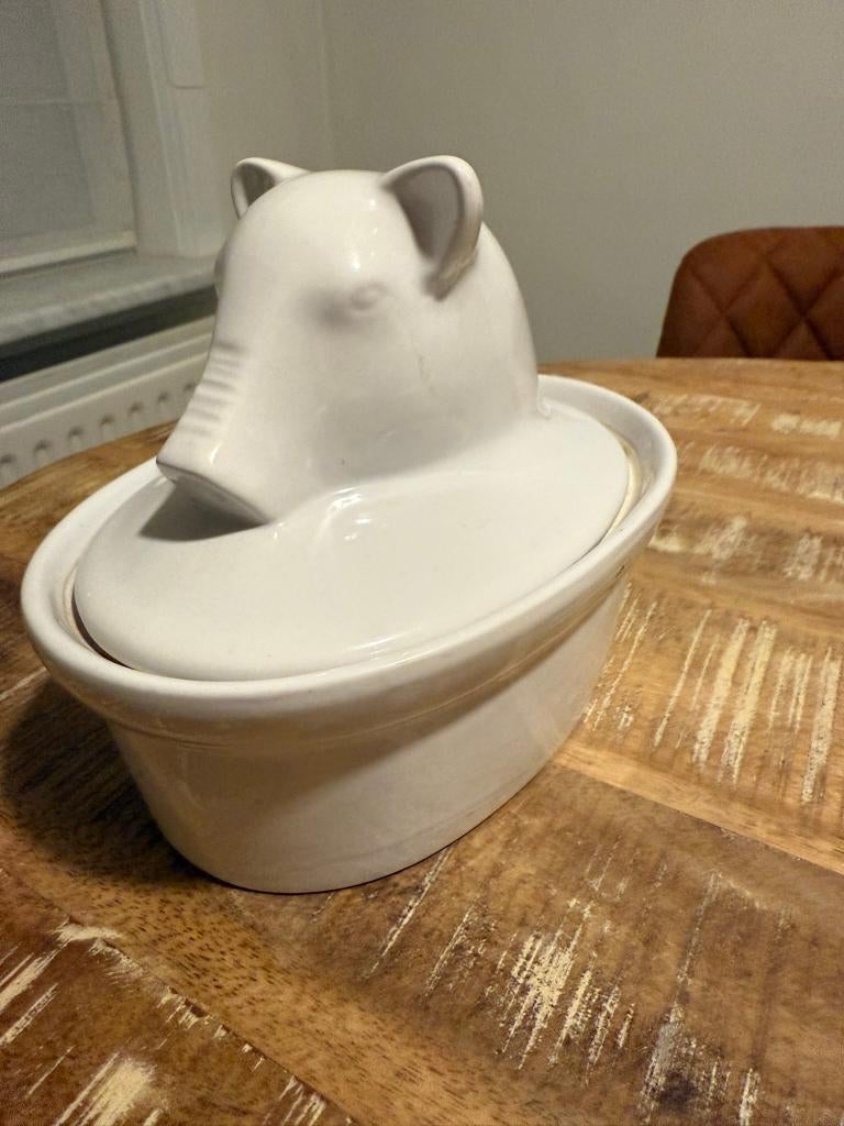 Pot à pâté de sanglier en porcelaine vintage, Enlèvement ou Envoi