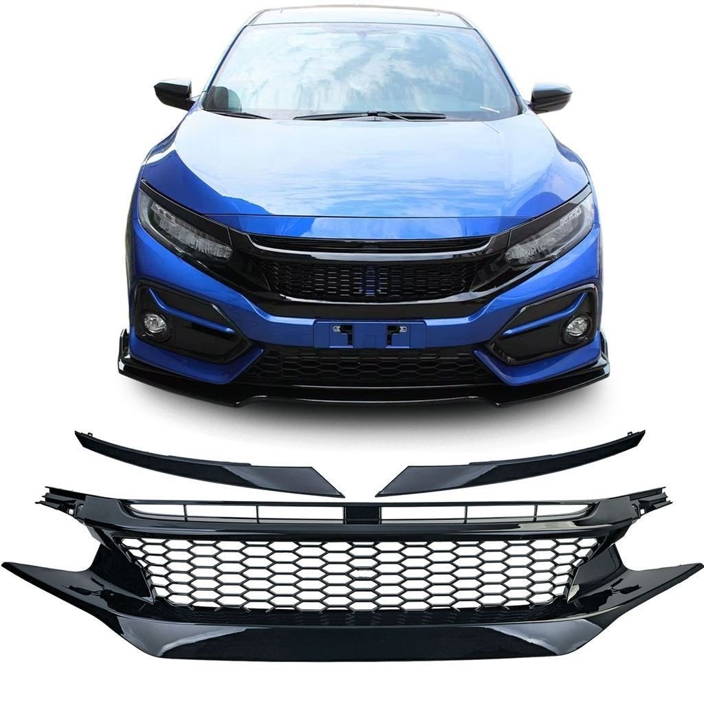 Sport Grill Honda Civic 10 FK6 FK7 FK8 Zwart Glans koplampsp, Verzenden