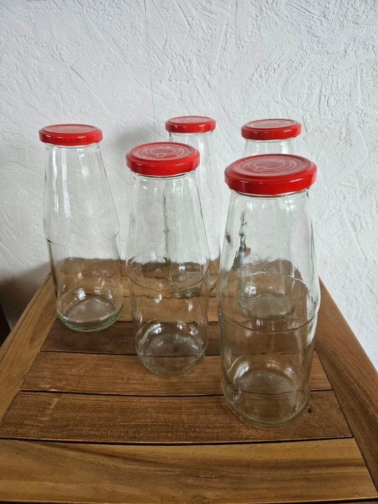 Lot 5 bouteilles bocaux 720 ml en verre, Maison & Meubles, Enlèvement, Comme neuf, Verre, Récipient(s)