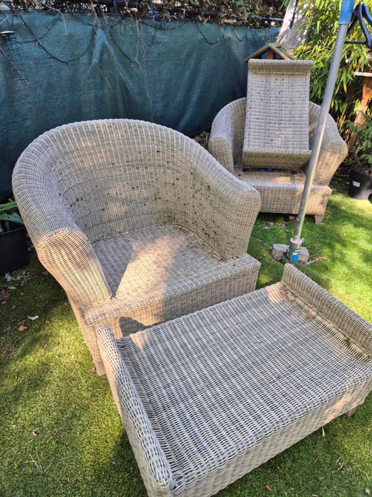 Leuk loungeset in rotan, Ophalen, Rotan, Loungeset