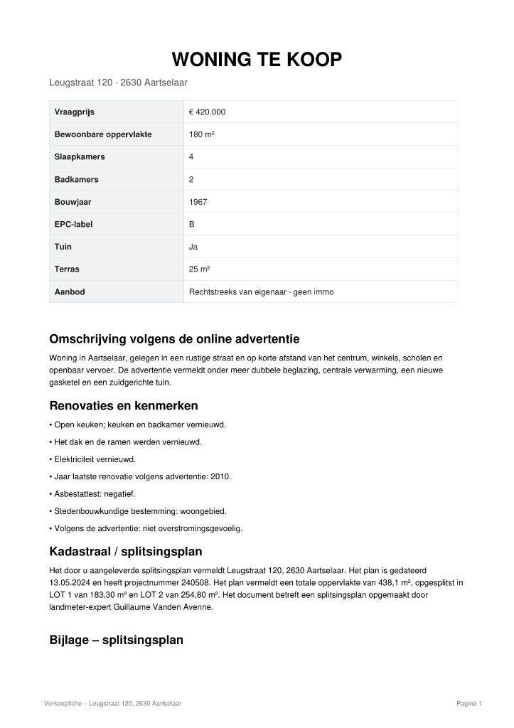 Ruime woning met 4 slaapkamers en tuin te koop – Aartselaar, Immo, Tot 200 m², 183 m², Antwerpen (stad), Aartselaar