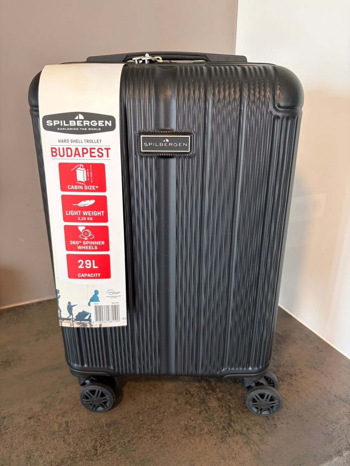 NIEUW! Spilbergen - Budapast - Koffer 29L, Handtassen en Accessoires, Ophalen, Nieuw, Hard kunststof, Slot