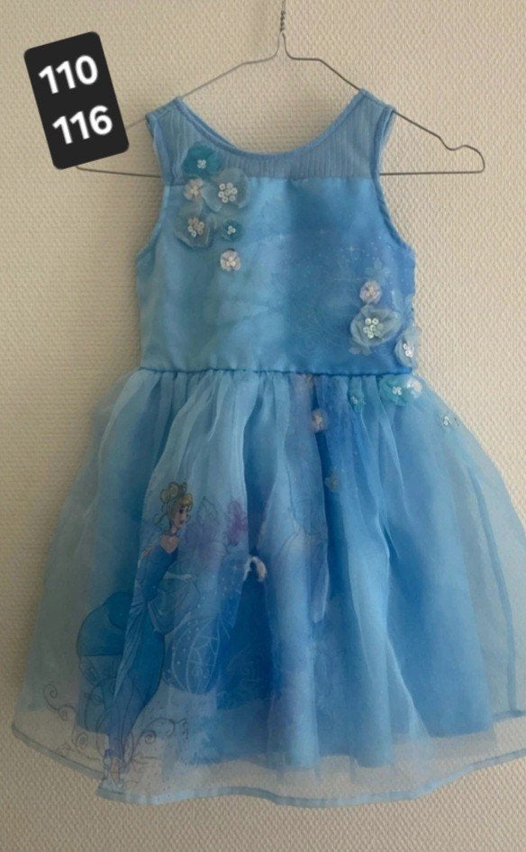 Prinsessenjurk kleed Elsa Frozen Disneyland maat 110 116, Ophalen of Verzenden