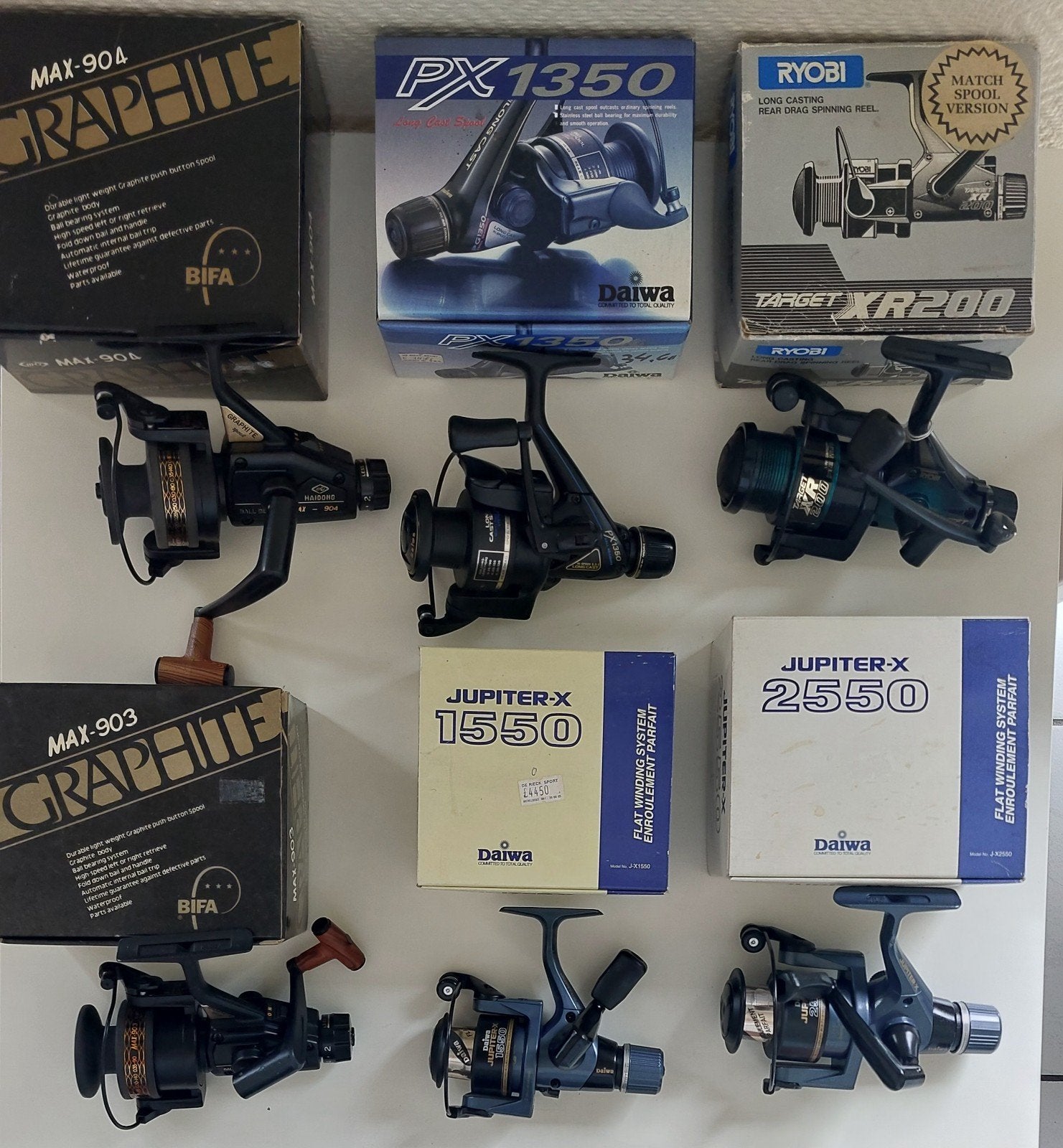 Moulinet à lancer Graphite/Ryobi/Daiwa/Jupiter-X

Bobine à f, Enlèvement ou Envoi