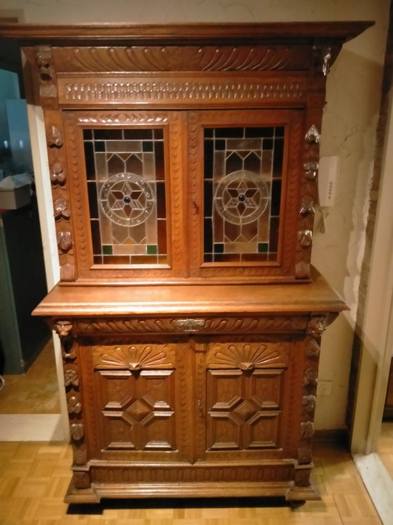 kast met loodglas, Huis en Inrichting, Ophalen, Gebruikt