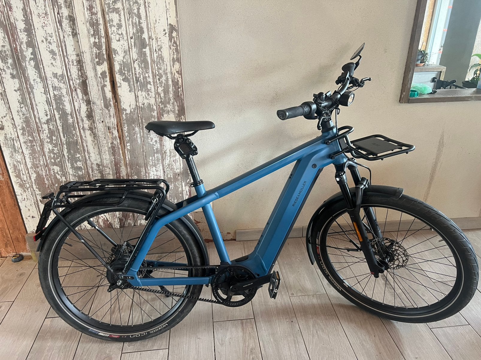 Riese und muller charger 4 hs vario petrol matt, Gebruikt, 47 tot 51 cm, 50 km per accu of meer, Ophalen