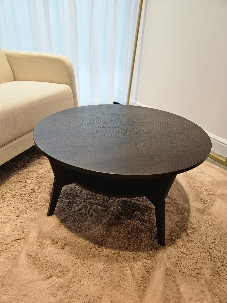 IKEA VEJMON ronde salontafel – zwartbruin, Ophalen, Gebruikt, 50 tot 100 cm, Rond
