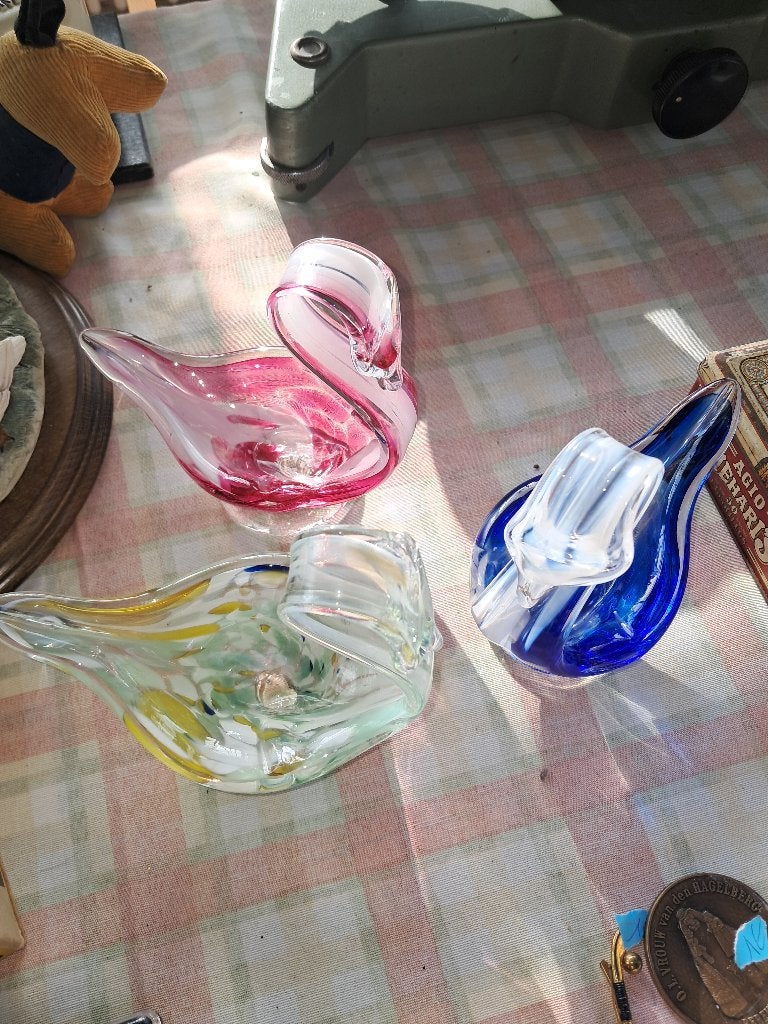 Plats à canard en verre de Murano 3 pièces en parfait état, Enlèvement ou Envoi