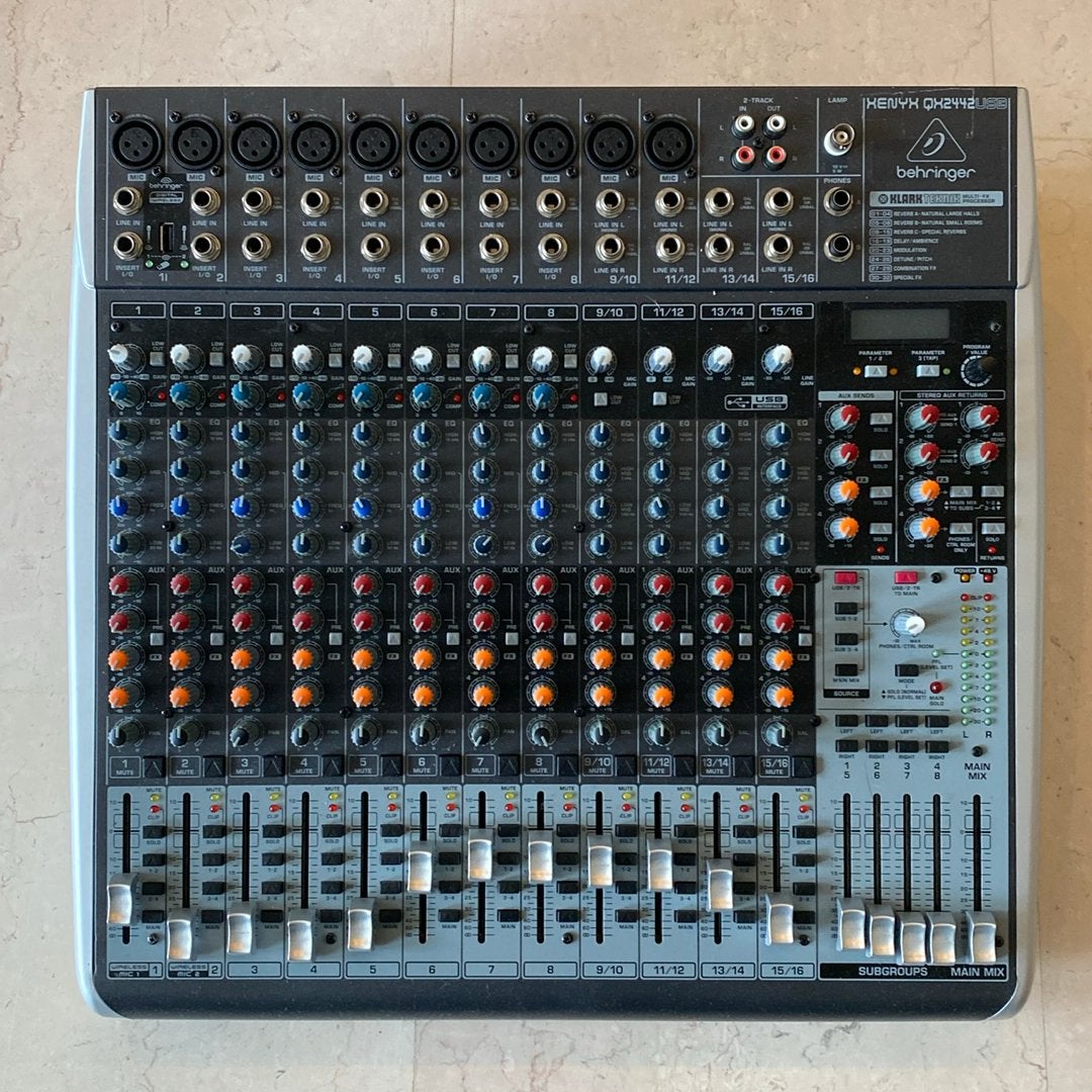 Behringer XENYX QX2442USB zotte prijs, Enlèvement, Utilisé, 10 à 20 canaux, Entrée micro