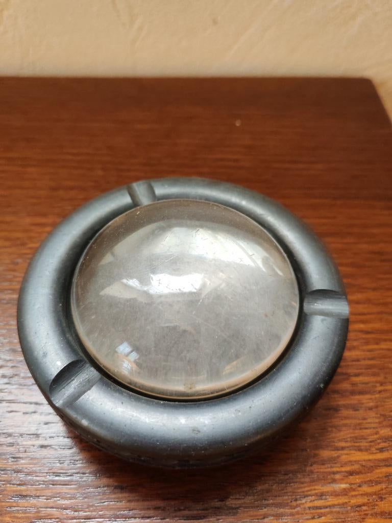cendrier ancien avec loupe centrale intégrée - étain, Antiquités & Art, Enlèvement