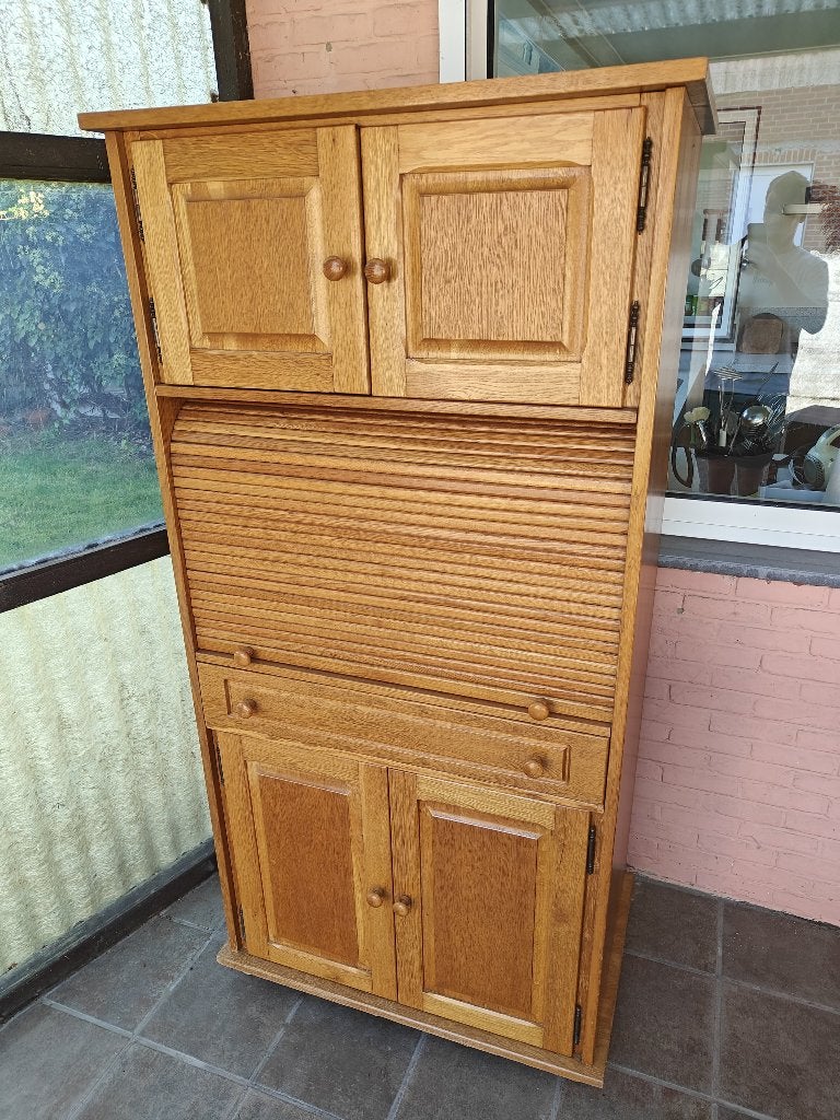Armoire pour ordinateur/secrétaire vintage en chêne, Enlèvement