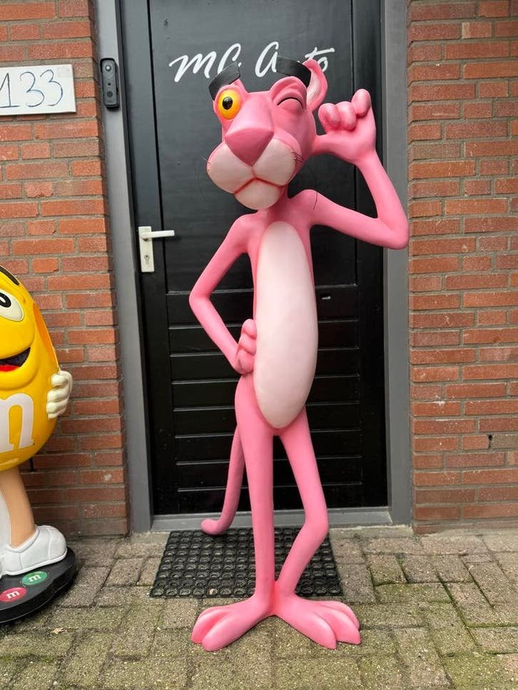 Groot Roze Pink Panter Beeld - Decoratie, Verzamelen, Beelden en Beeldjes