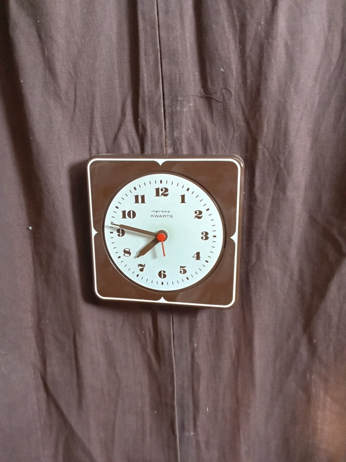 Vintage Inproco Kwarts Wandklok - Bruin Retro Design, Ophalen