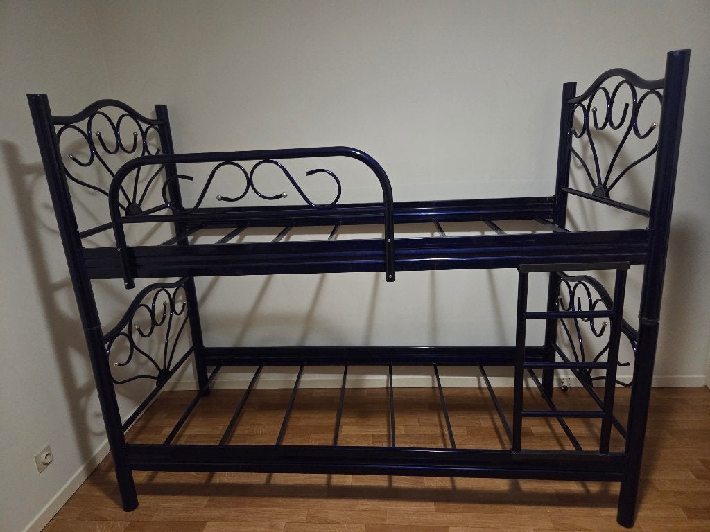 Lit superposé en métal pour 2 personnes, Maison & Meubles, Utilisé, Lits superposés, 200 cm, 160 à 180 cm