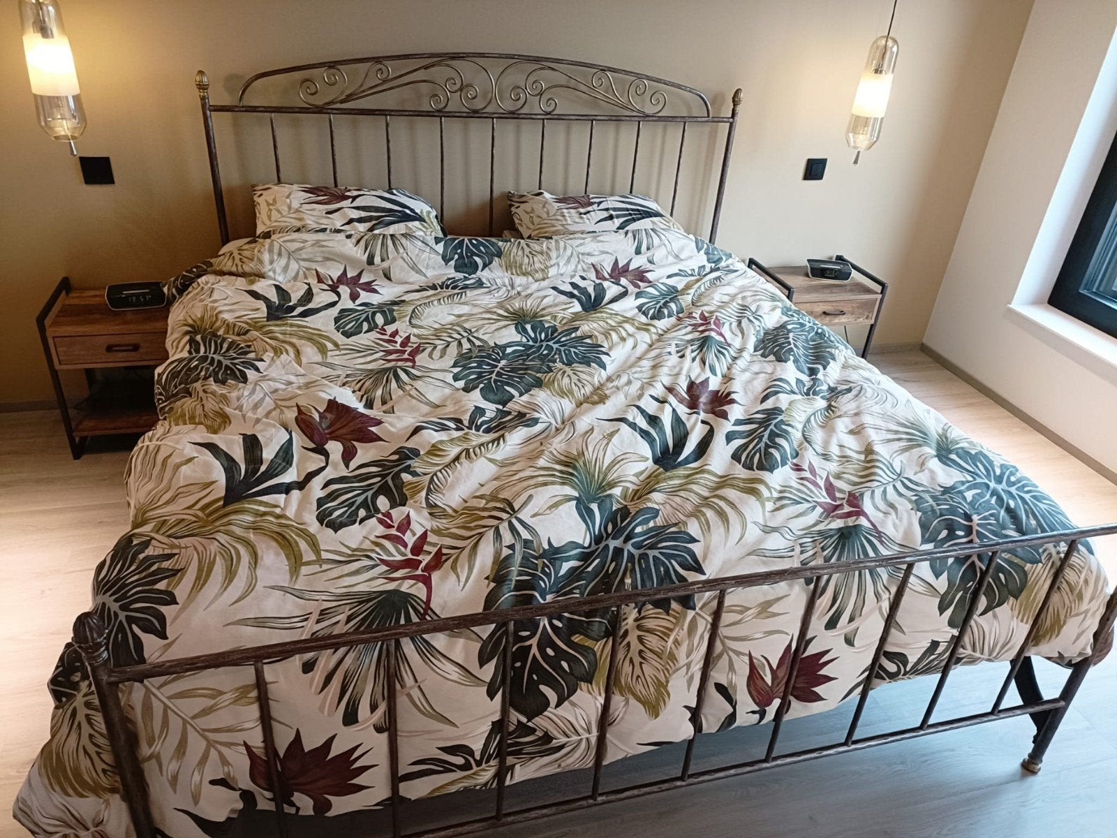 Smeedijzeren tweepersoonsbed, Ophalen, 200 cm, 180 cm