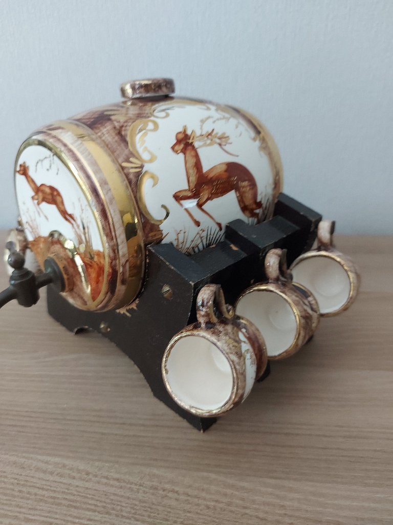 Vintage Keramieken drankvat/schnapsset - Hubert Bequet, Ophalen