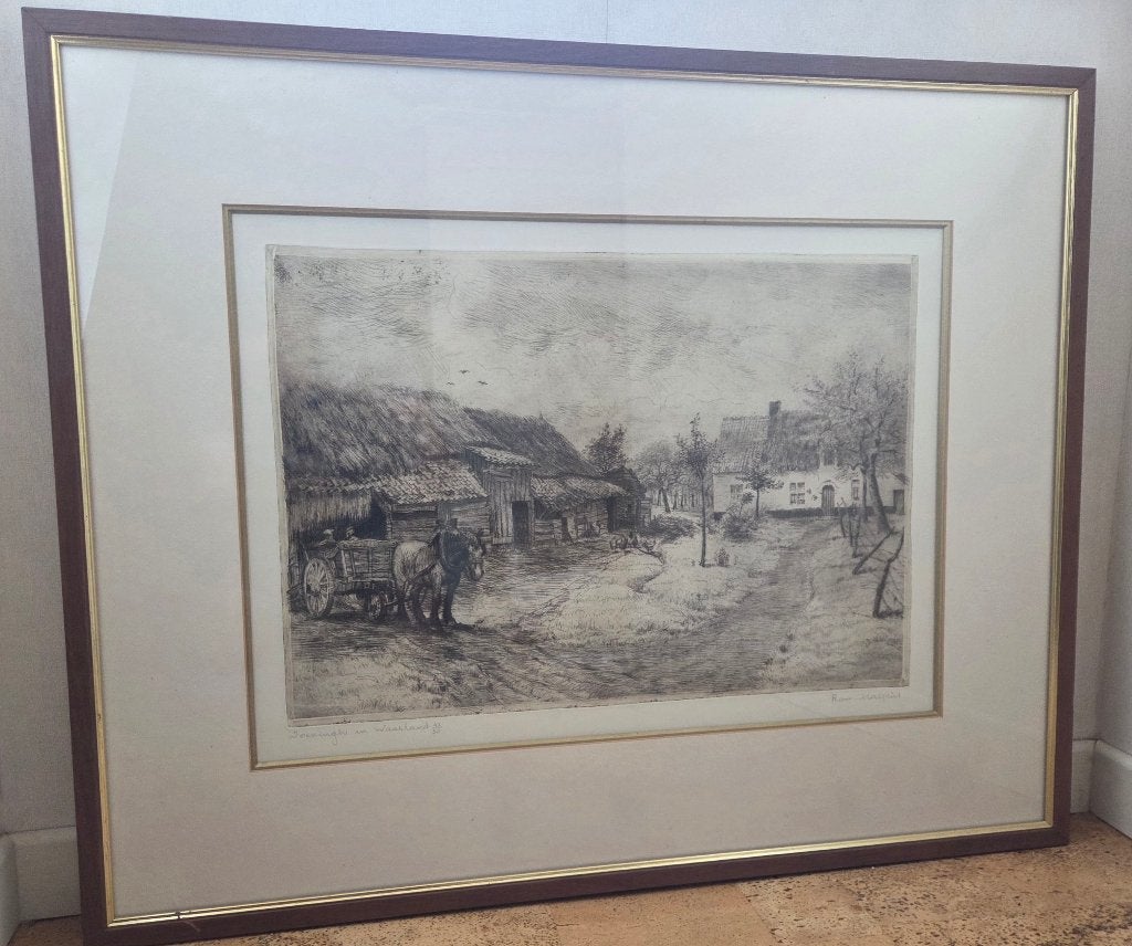 ets Romain Malfliet, Ophalen, Dagelijks leven, Ets, 51 cm