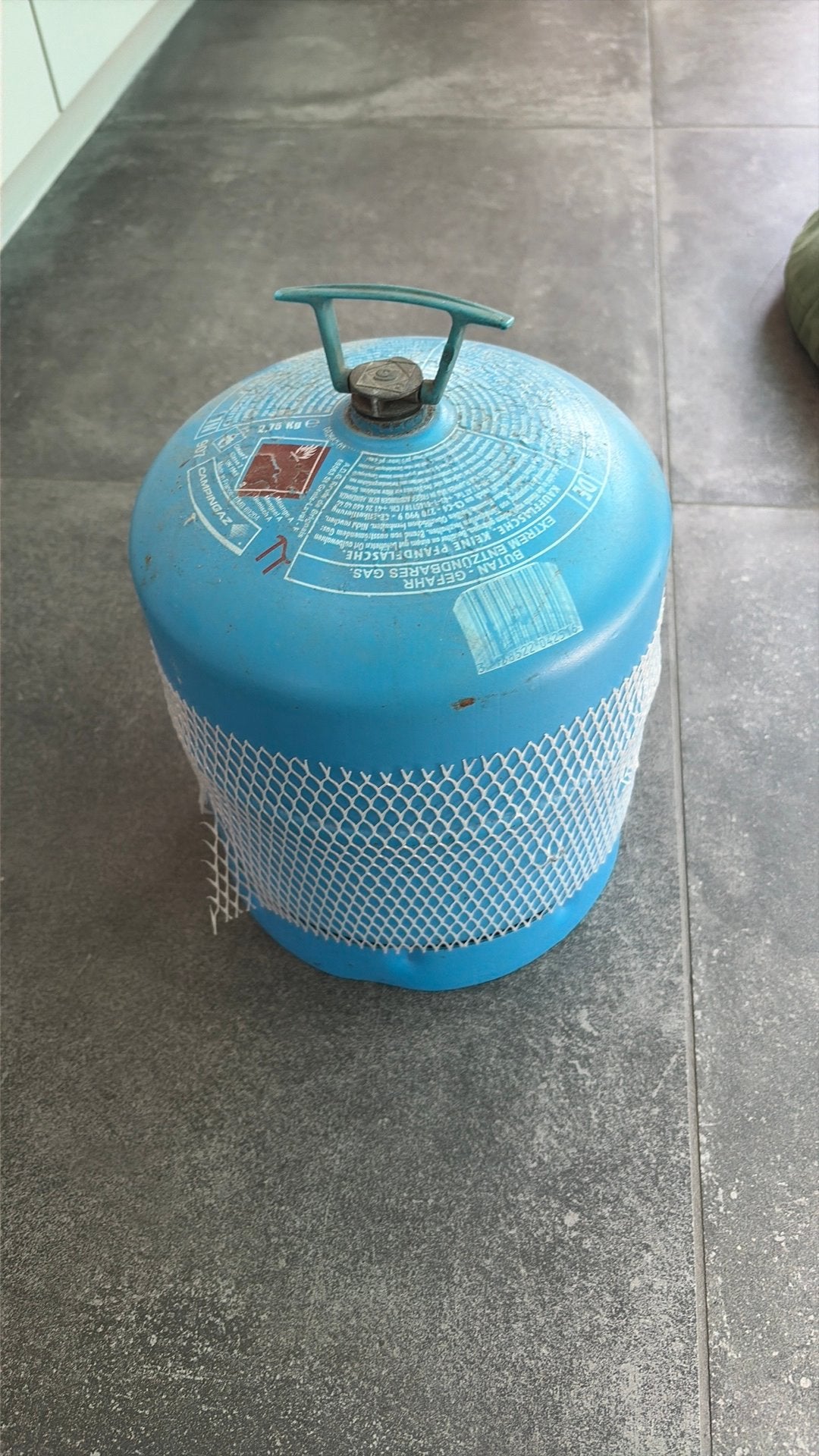 Campingaz fles 907 leeg, Ophalen, Gebruikt