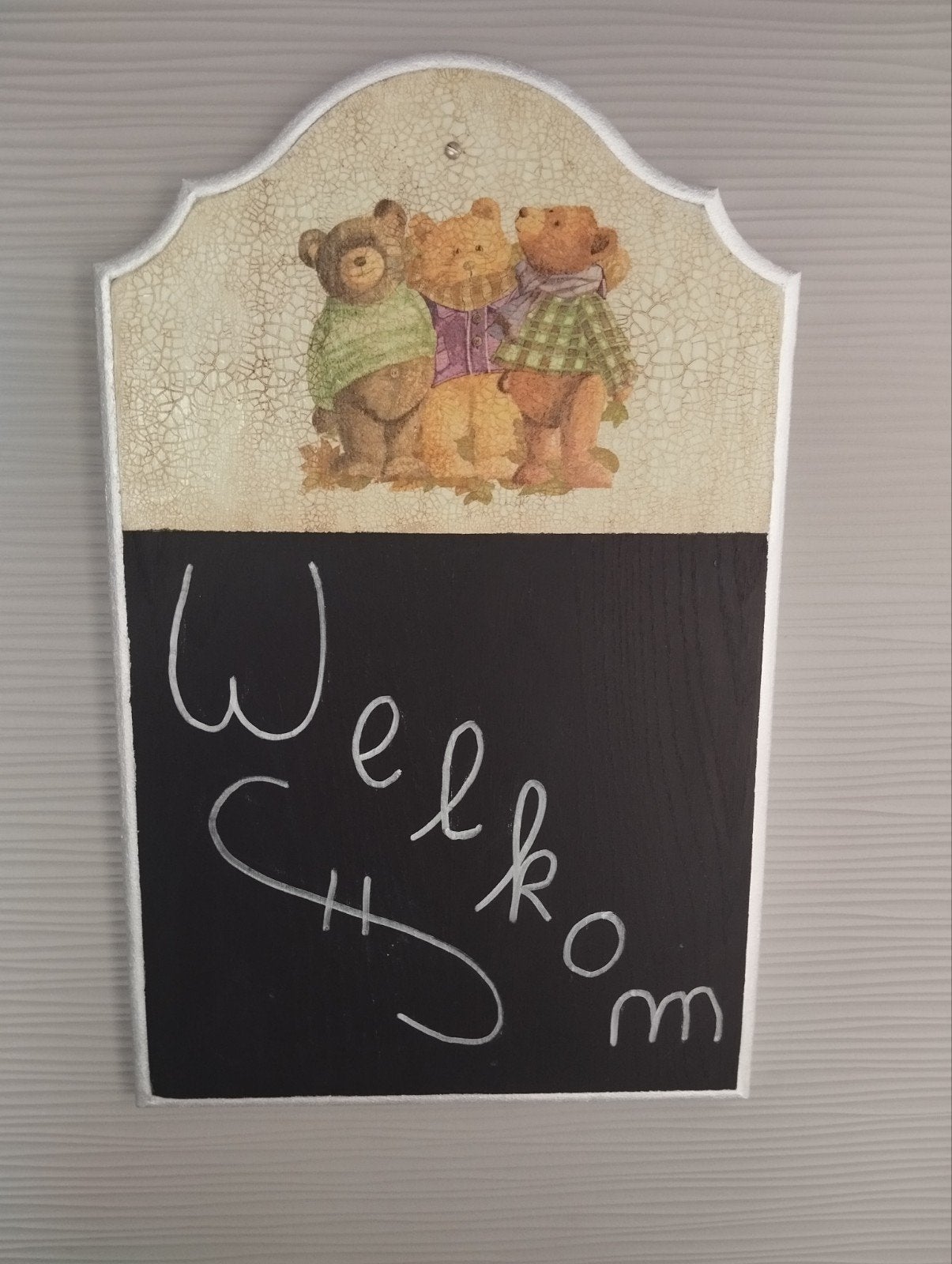 Tableau noir en bois avec panneau d'ours, Enlèvement ou Envoi, Tableau noir