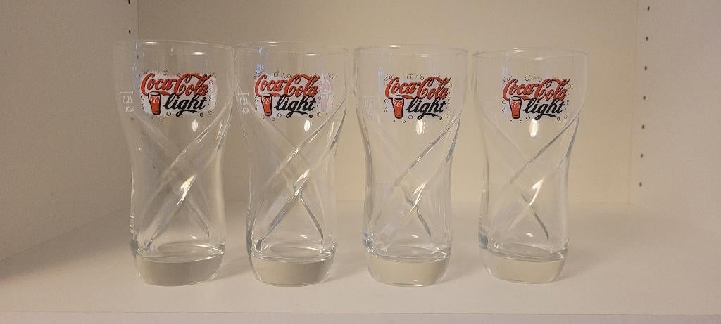Lot de 4 verres coca-cola light, Enlèvement, Utilisé