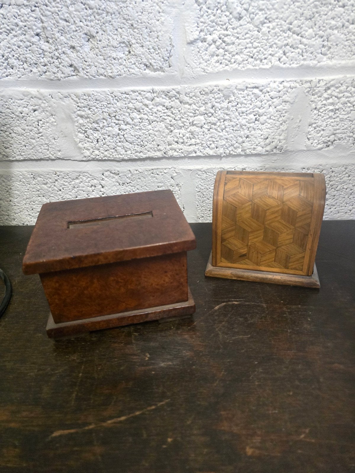 art deco sigaret dispensers, Ophalen of Verzenden, Gebruikt, Overige houtsoorten