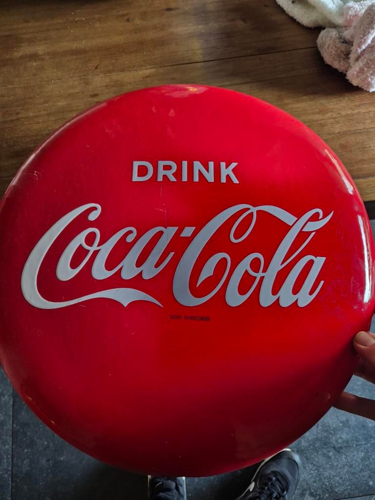 Origineel langcat bussum emaille bord Coca-Cola, Verzamelen, Merken en Reclamevoorwerpen, Ophalen