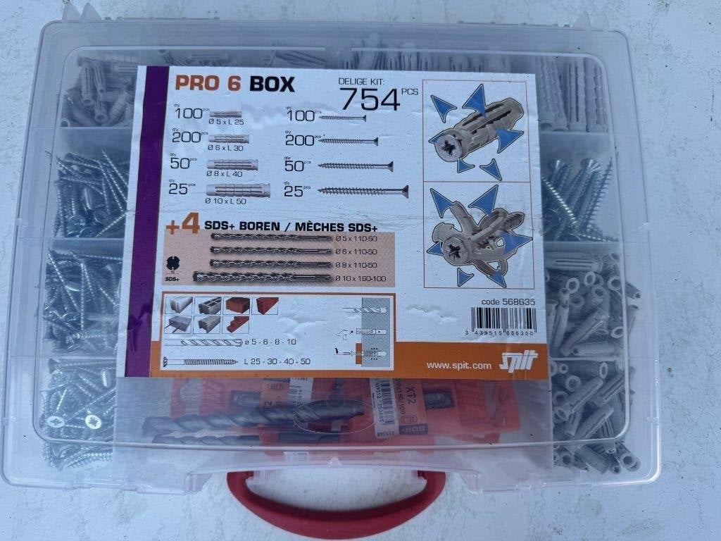 Spit Bevestiging PRO 6 Box pluggen en boren in doos (NIEUW), Enlèvement ou Envoi, Neuf, Chevilles