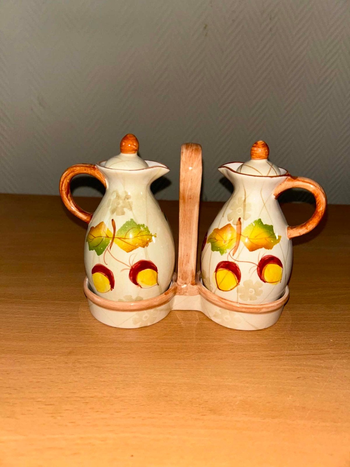 Service huile et vinaigre avec support vintage, Enlèvement ou Envoi