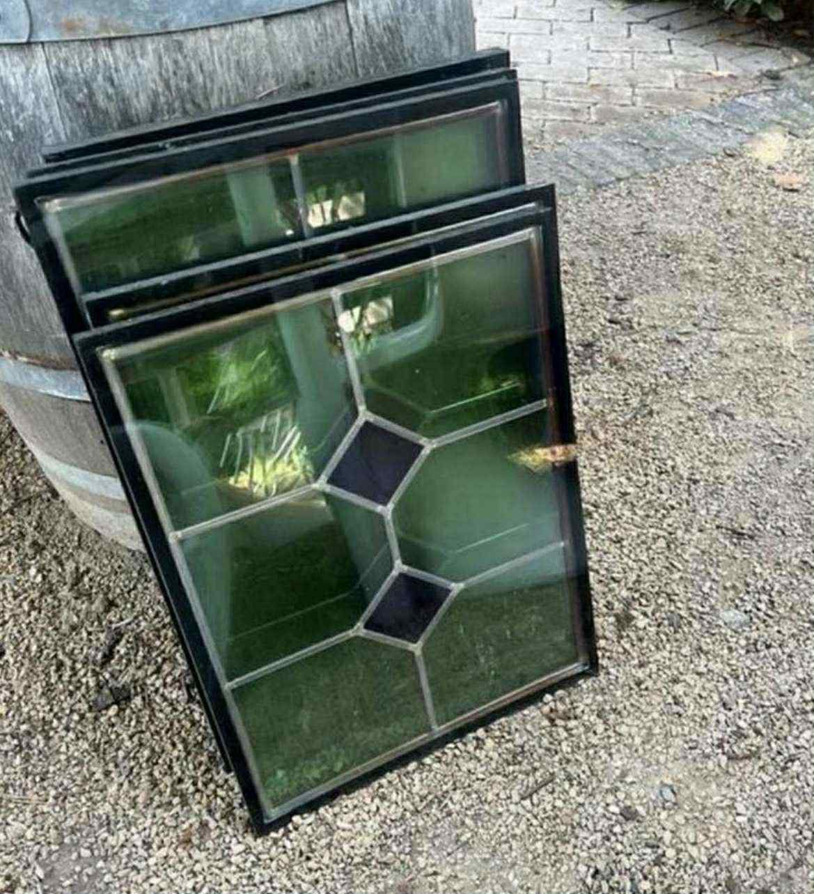 Glasramen met geometrisch patroon, Doe-het-zelf en Bouw, Glas en Ramen, Zo goed als nieuw, Ophalen