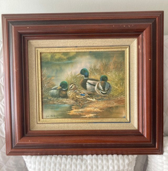 Schitterend vintage klassiek schilderij Wilde eenden, Ophalen of Verzenden