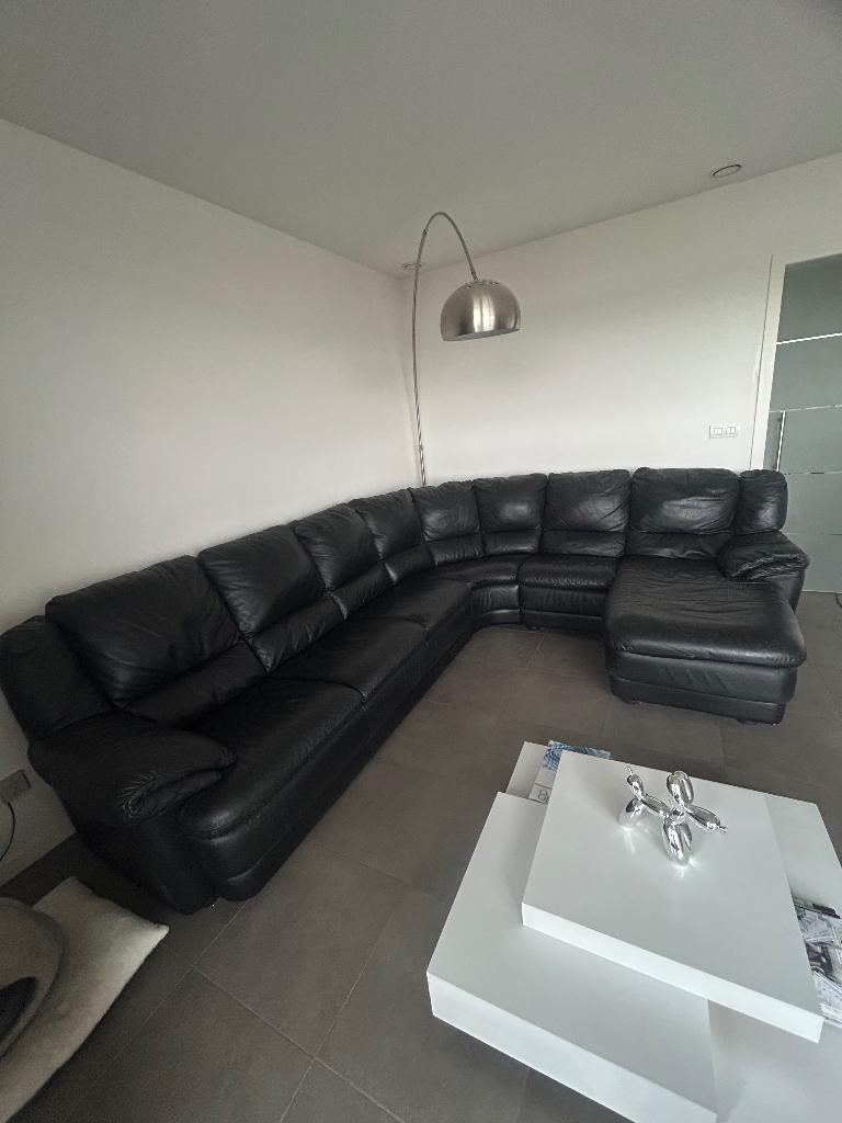 Lederen hoeksalon GRATIS, Huis en Inrichting, Ophalen, Gebruikt, Vierpersoons of meer, Leer
